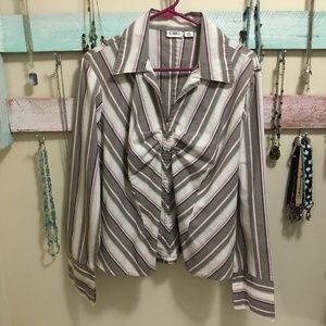 Striped Blouse with gathered front